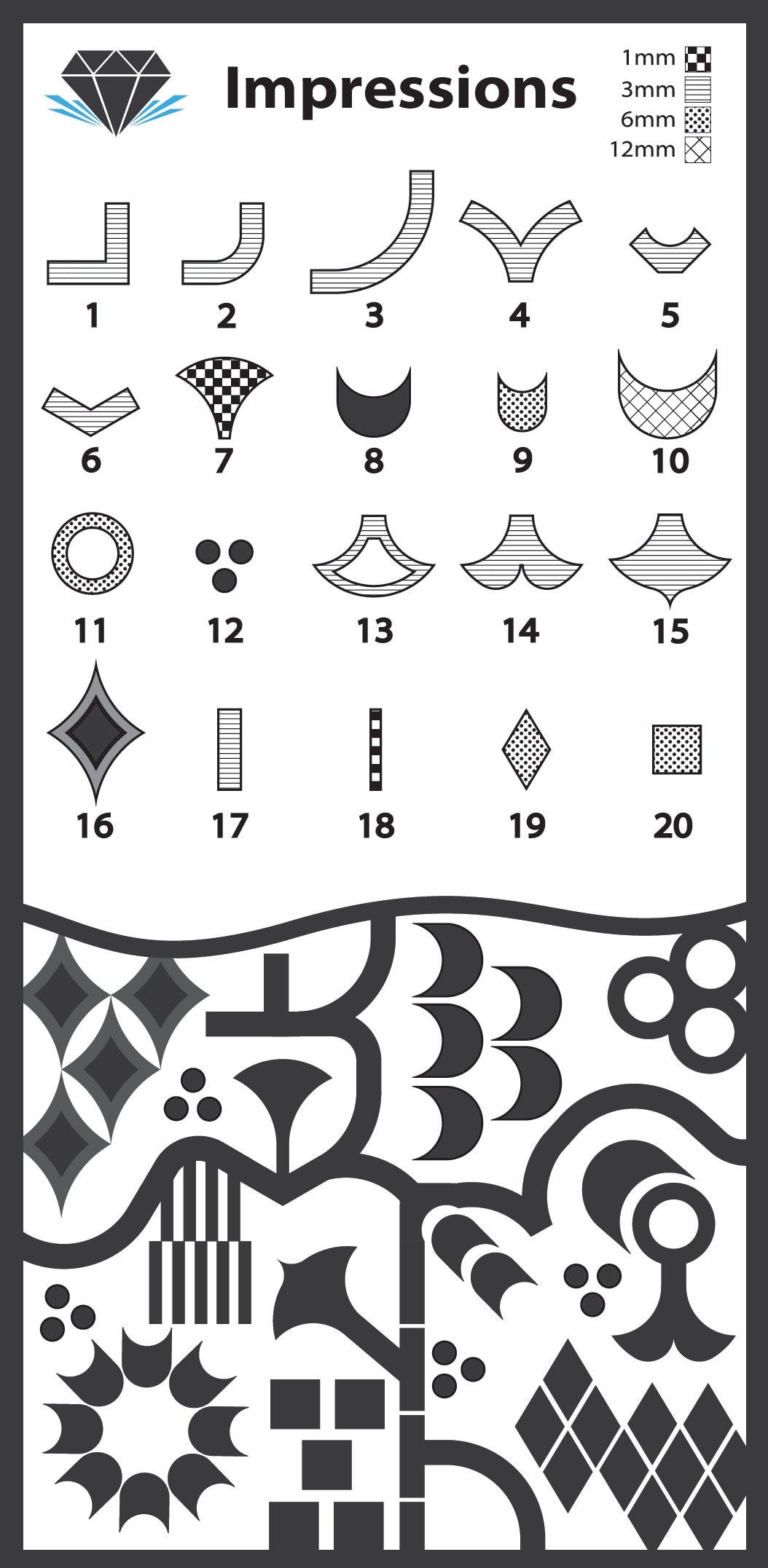 Clay Impression Stamp Set 1 Designs