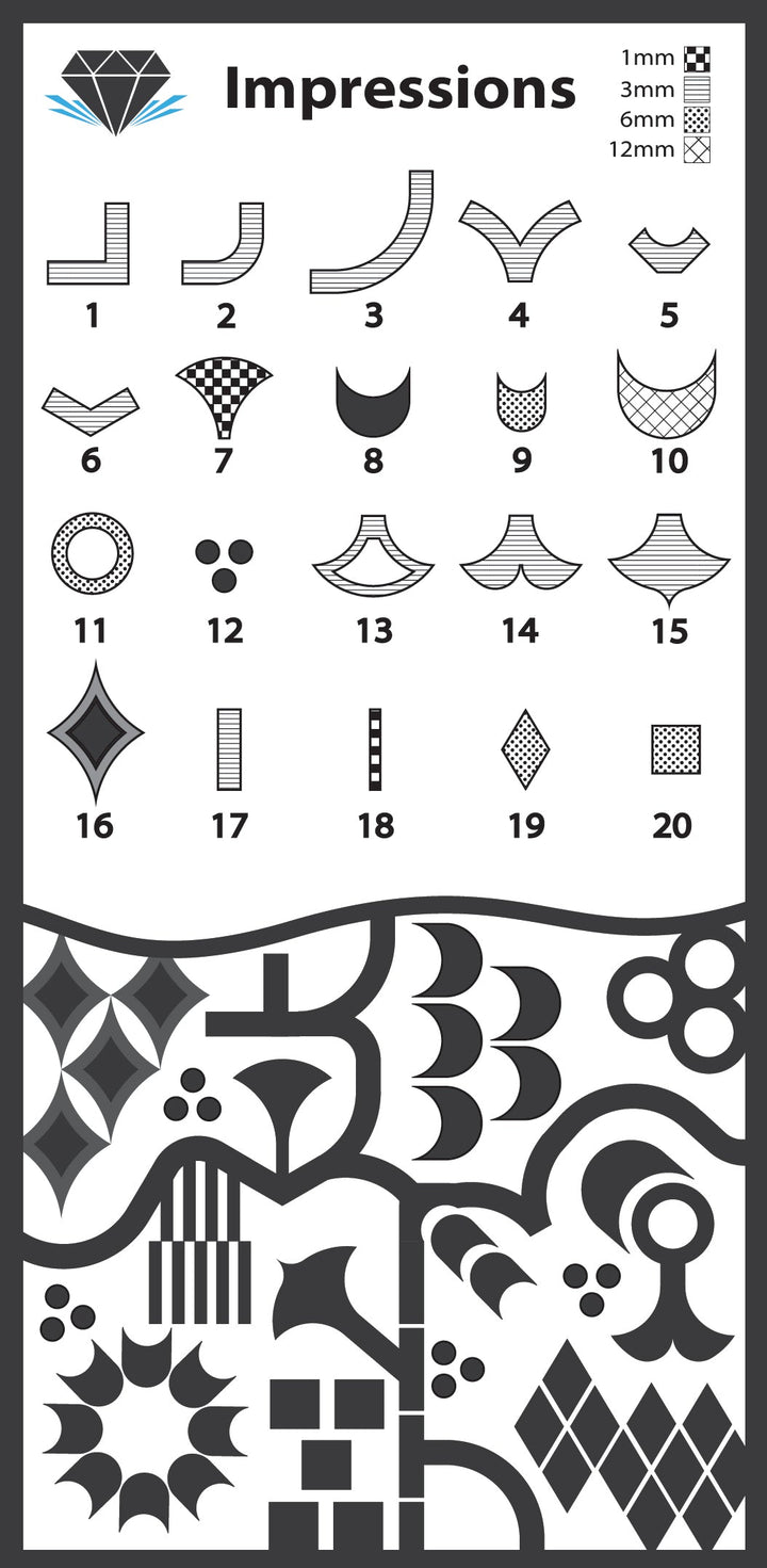 Clay Impression Stamp Set 1 Designs