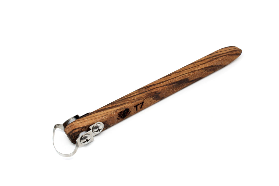 T7 Avocado Pottery Trimming Tool w/ Flat Round Handle