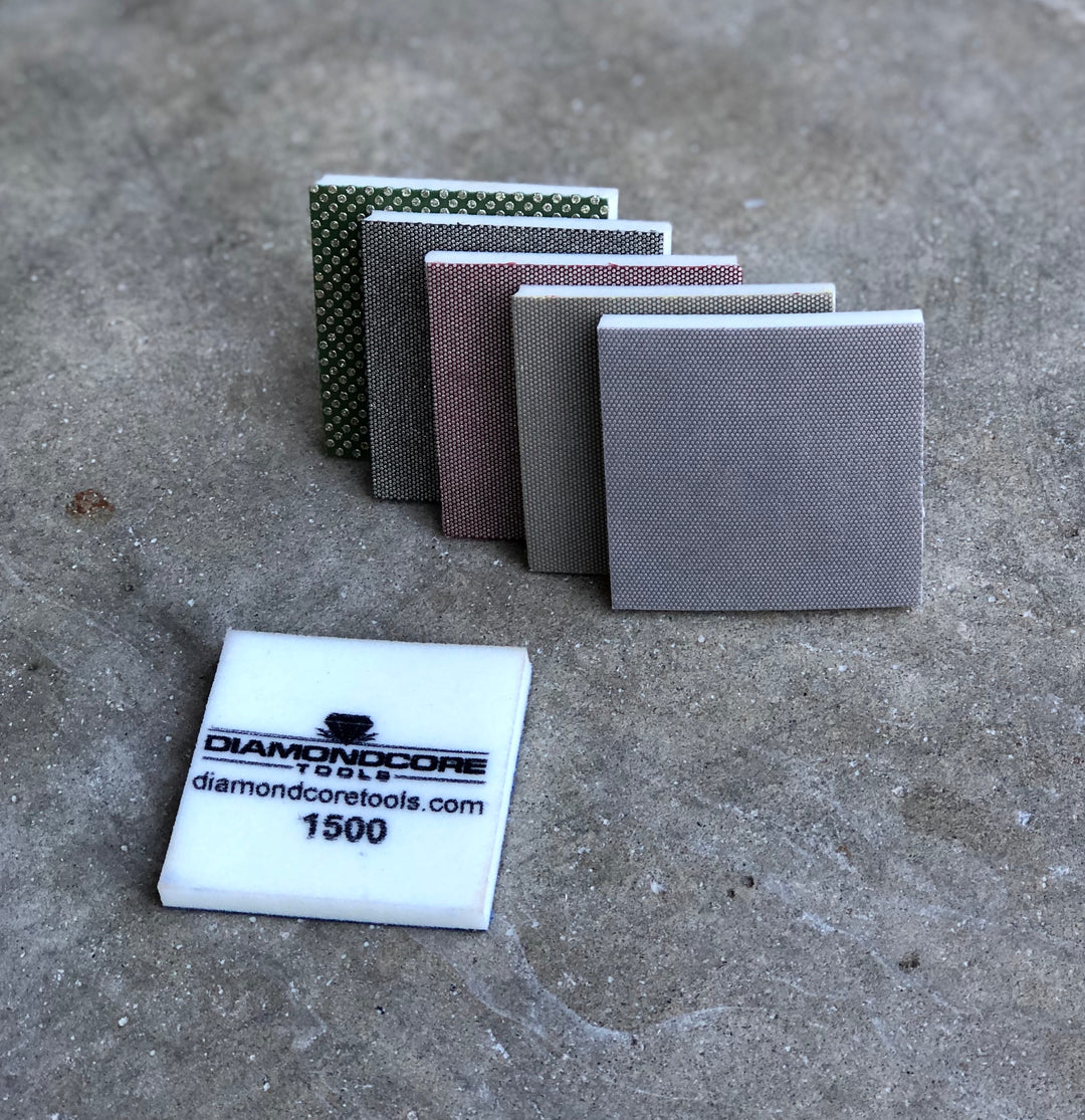 6-Piece Flexible Diamond Sanding Pads Set with Square Corners